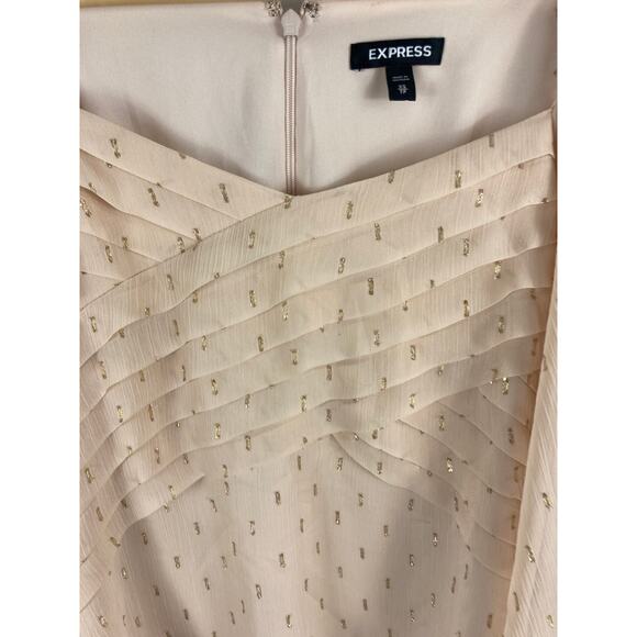 Express Gold Print Flow Blouse Size XS - Picture 3 of 6